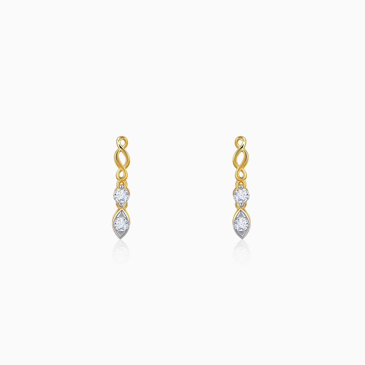 Gold Marquisite Shine Lab Grown Diamond Earrings