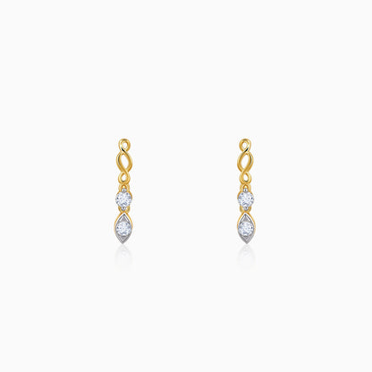 Gold Marquisite Shine Lab Grown Diamond Earrings