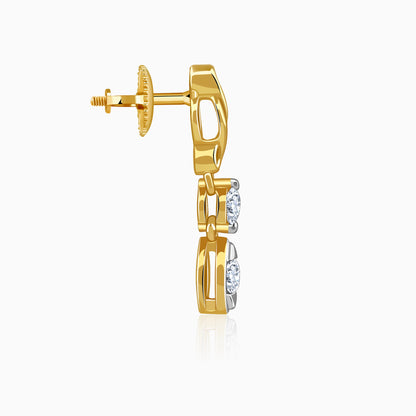 Gold Marquisite Shine Lab Grown Diamond Earrings