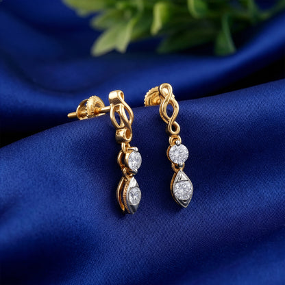Gold Marquisite Shine Lab Grown Diamond Earrings