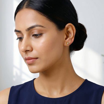 Gold Amora Crown Lab Grown Diamond Earrings