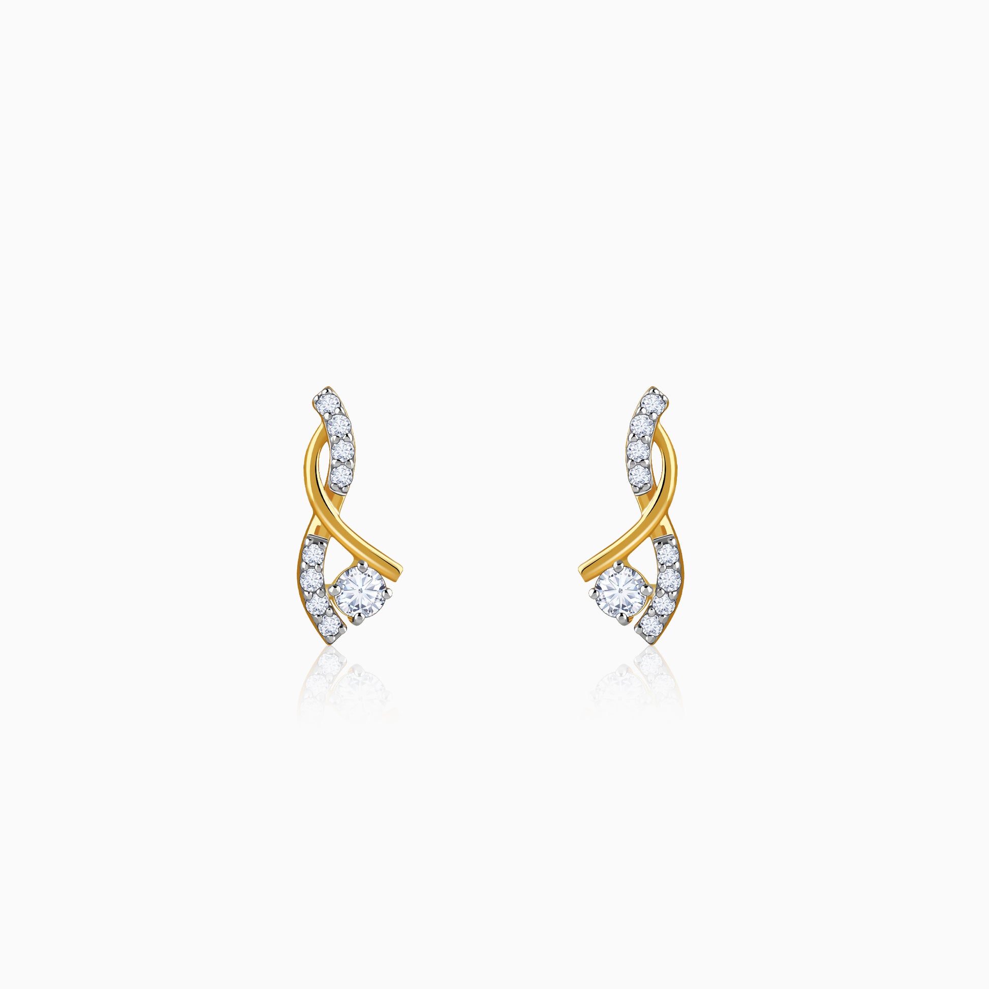 Gold Rising Style Lab Grown Diamond Earrings
