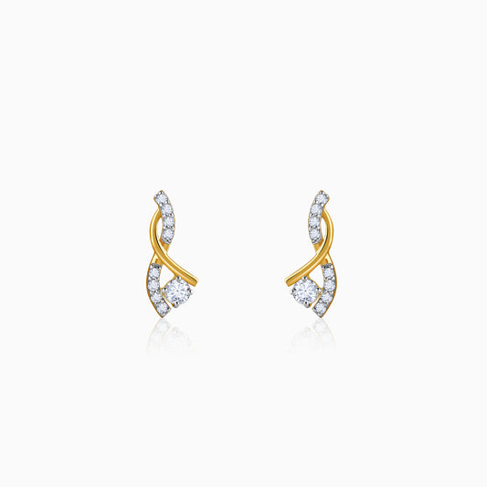 Gold Rising Style Lab Grown Diamond Earrings