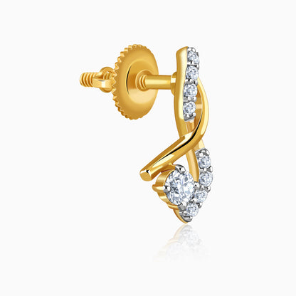 Gold Rising Style Lab Grown Diamond Earrings