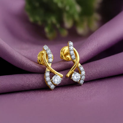 Gold Rising Style Lab Grown Diamond Earrings