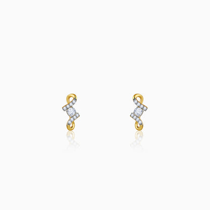 Gold Twisted Glam Lab Grown Diamond Earrings