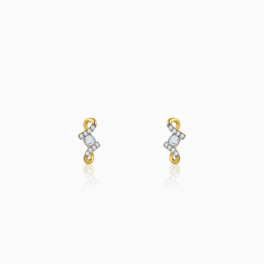 Gold Twisted Glam Lab Grown Diamond Earrings
