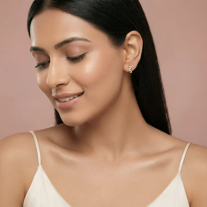 Gold Twisted Glam Lab Grown Diamond Earrings