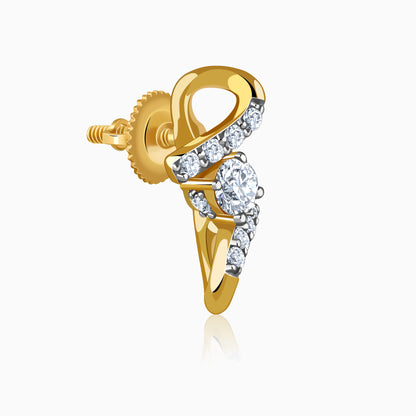 Gold Twisted Glam Lab Grown Diamond Earrings