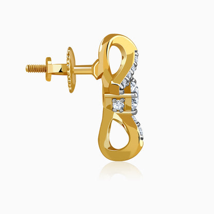 Gold Twisted Glam Lab Grown Diamond Earrings
