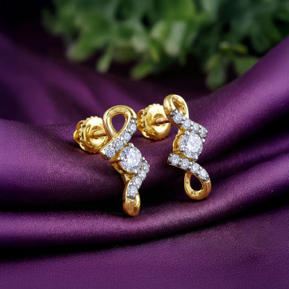 Gold Twisted Glam Lab Grown Diamond Earrings