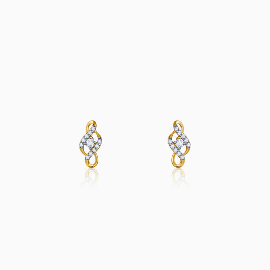 Gold Twirl Shine Lab Grown Diamond Earrings