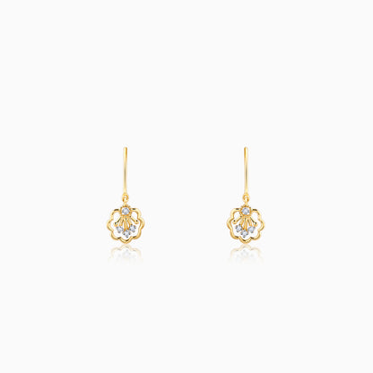 Gold Floral Glimmer Diamond Earrings