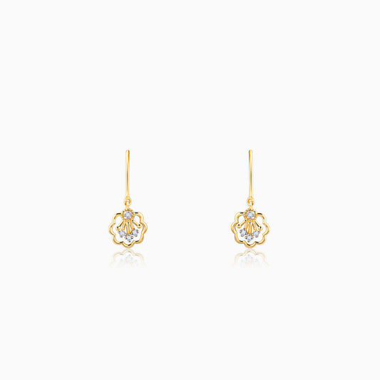 Gold Floral Glimmer Diamond Earrings