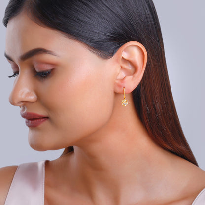 Gold Floral Glimmer Diamond Earrings