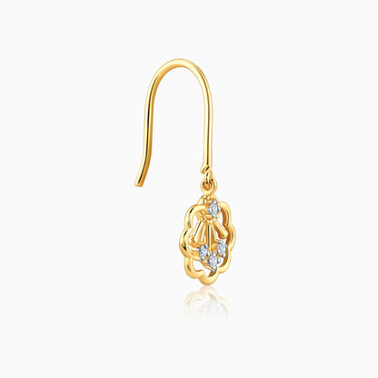 Gold Floral Glimmer Diamond Earrings