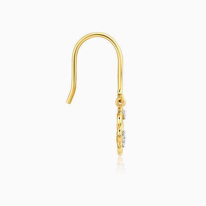 Gold Floral Glimmer Diamond Earrings