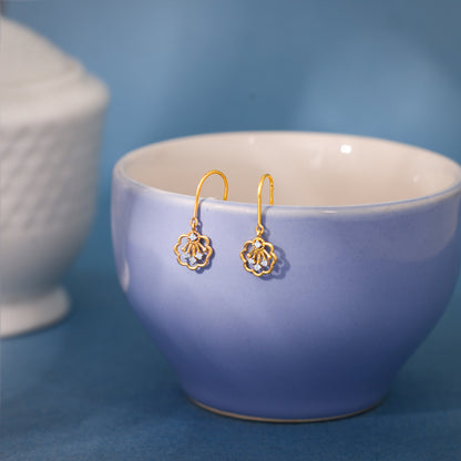 Gold Floral Glimmer Diamond Earrings