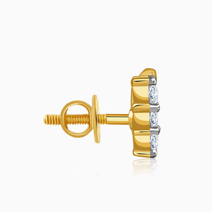 Gold Butterfly Poise Lab Grown Diamond Earrings