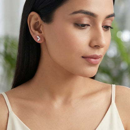 Rose Gold Rosy Flutter Lab Grown Diamond Earrings