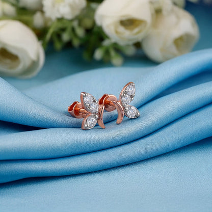 Rose Gold Rosy Flutter Lab Grown Diamond Earrings