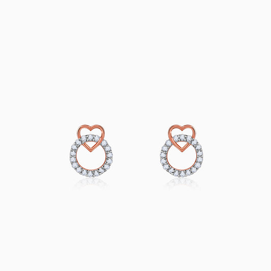Rose Gold Love Orbit Lab Grown Diamond Earrings