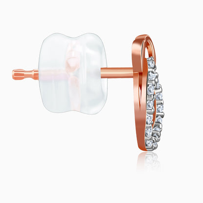 Rose Gold Love Orbit Lab Grown Diamond Earrings