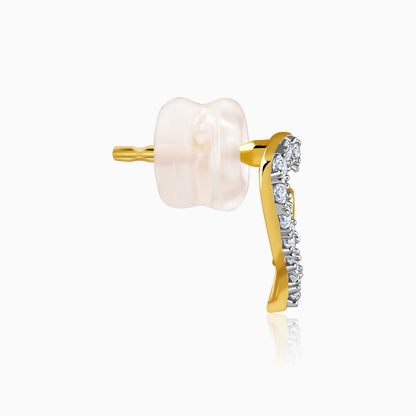 Gold Heart Linked Lab Grown Diamond Studs
