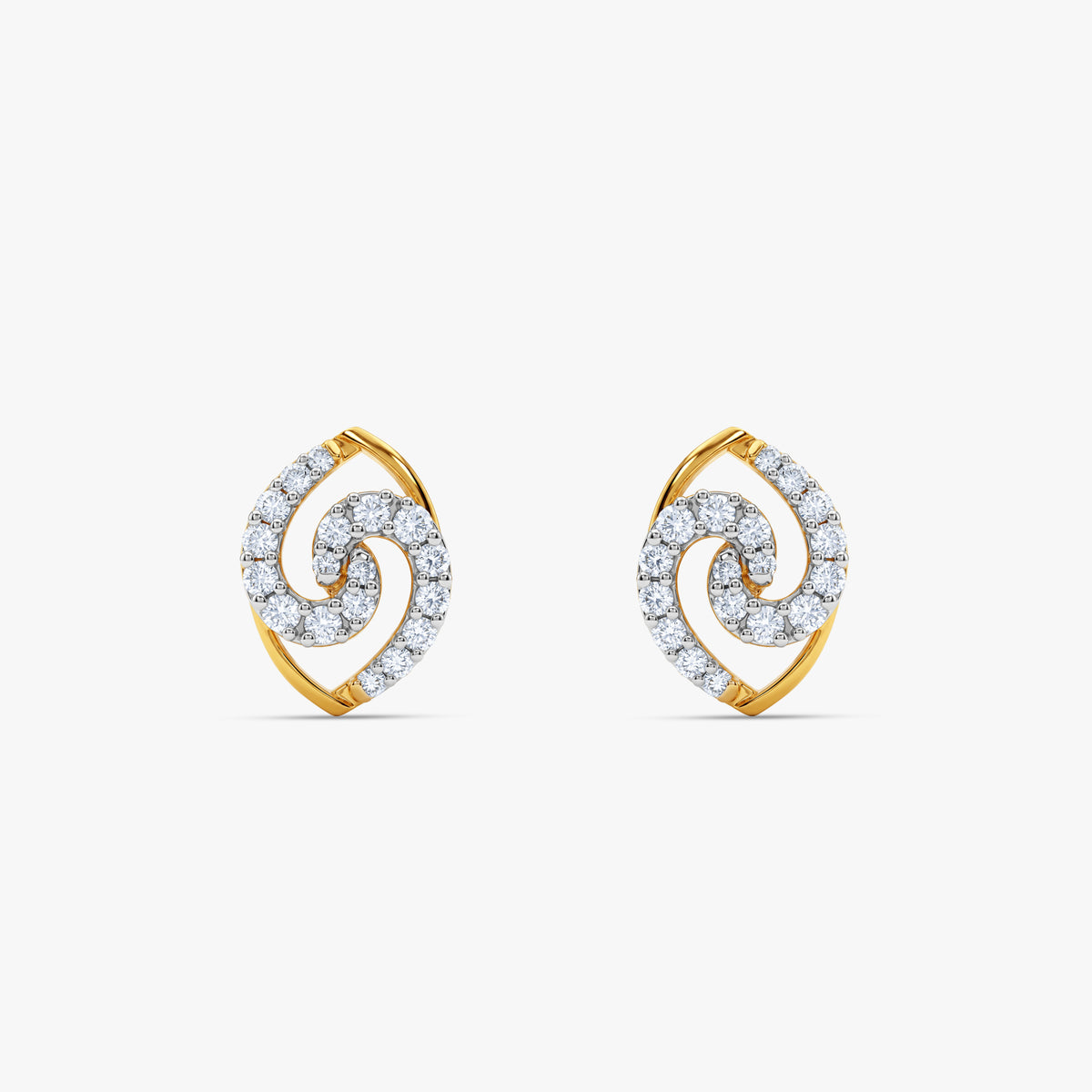 Gold Orlisse Spiral Lab Grown Diamond Earrings