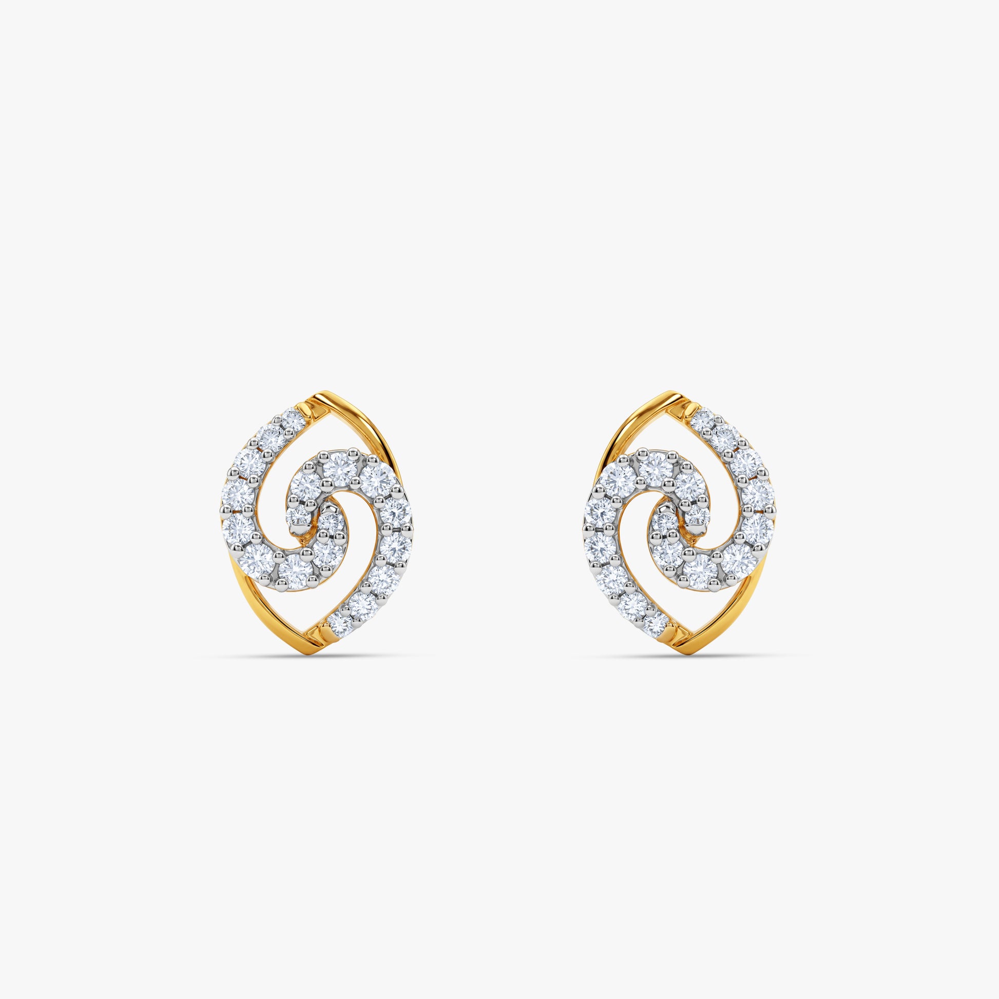 Gold Orlisse Spiral Lab Grown Diamond Earrings