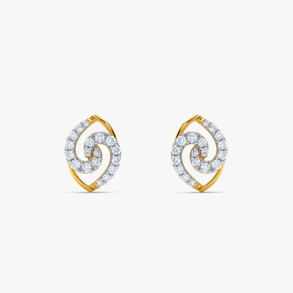 Gold Orlisse Spiral Lab Grown Diamond Earrings