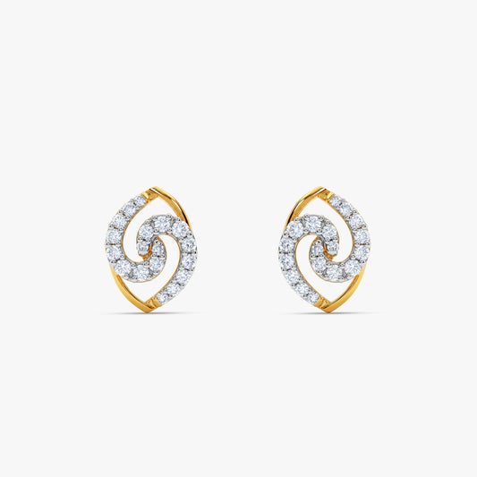 Gold Orlisse Spiral Lab Grown Diamond Earrings