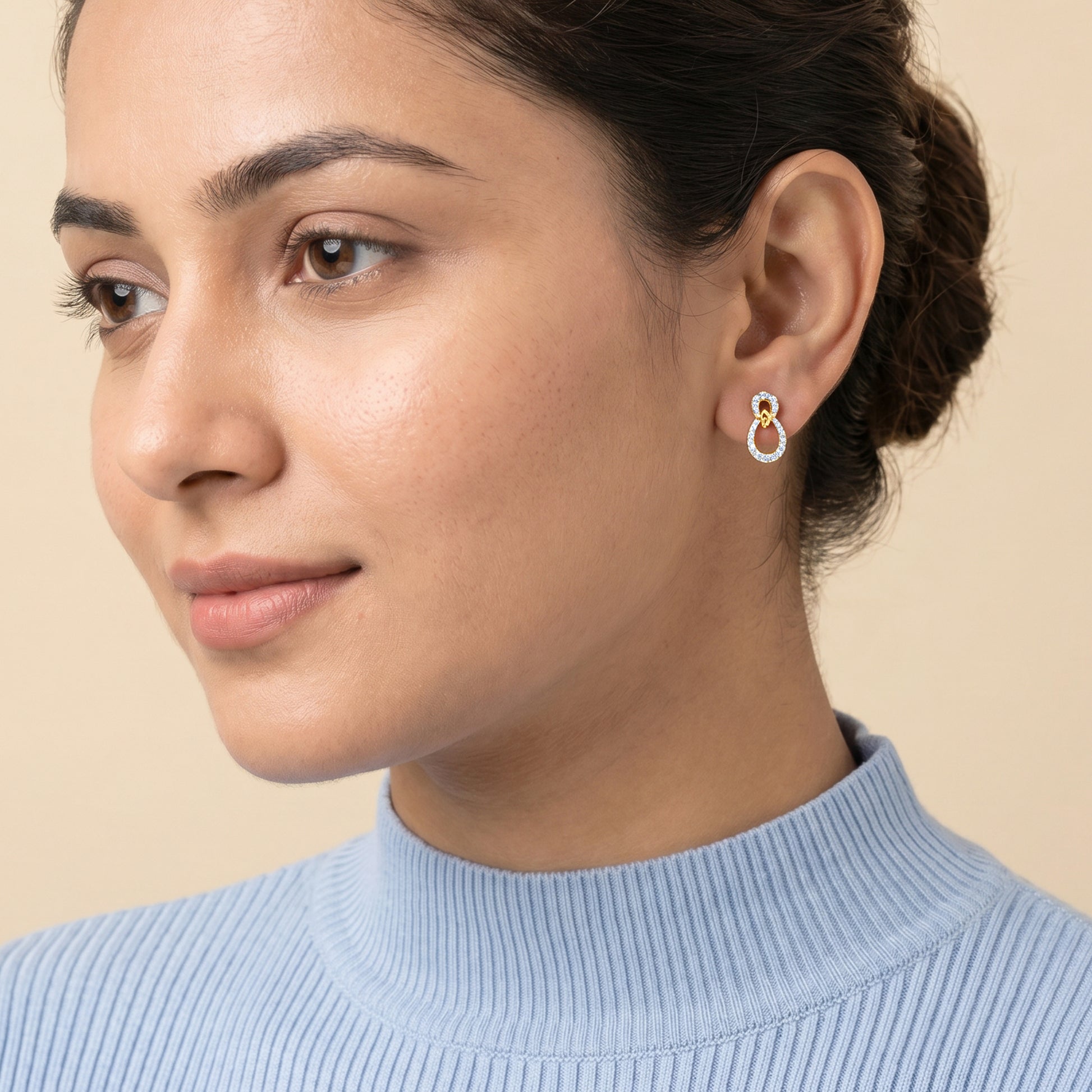 Gold Petite Orbit Lab Grown Diamond Earrings