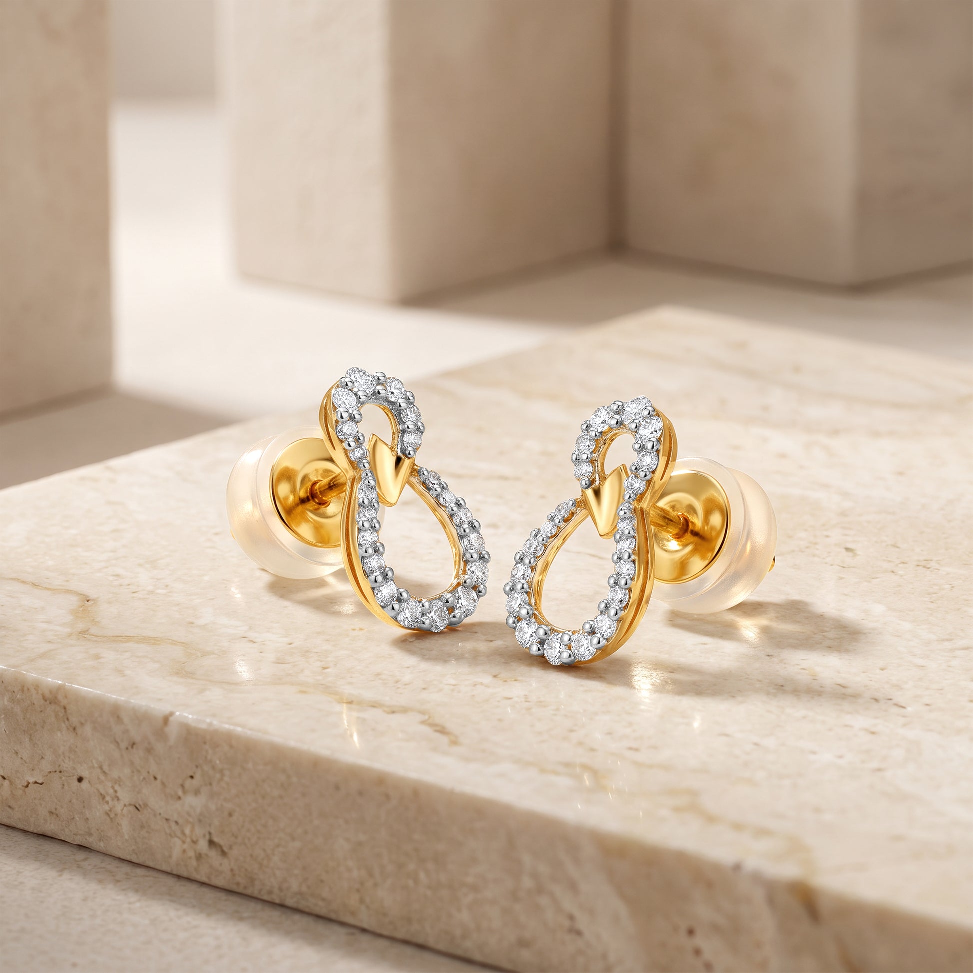 Gold Petite Orbit Lab Grown Diamond Earrings