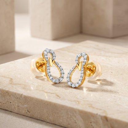 Gold Petite Orbit Lab Grown Diamond Earrings