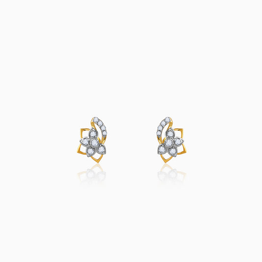 Gold Unfinished Floral Lab Grown Diamond Studs
