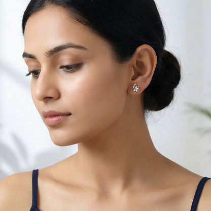 Gold Unfinished Floral Lab Grown Diamond Studs