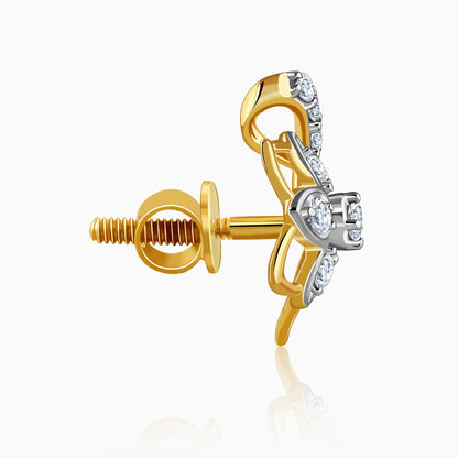 Gold Unfinished Floral Lab Grown Diamond Studs