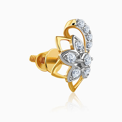 Gold Unfinished Floral Lab Grown Diamond Studs
