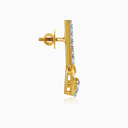 Gold Cupid’s Pick Lab Grown Diamond Earrings