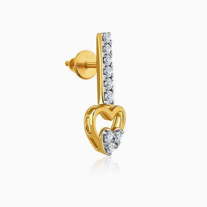 Gold Cupid’s Pick Lab Grown Diamond Earrings