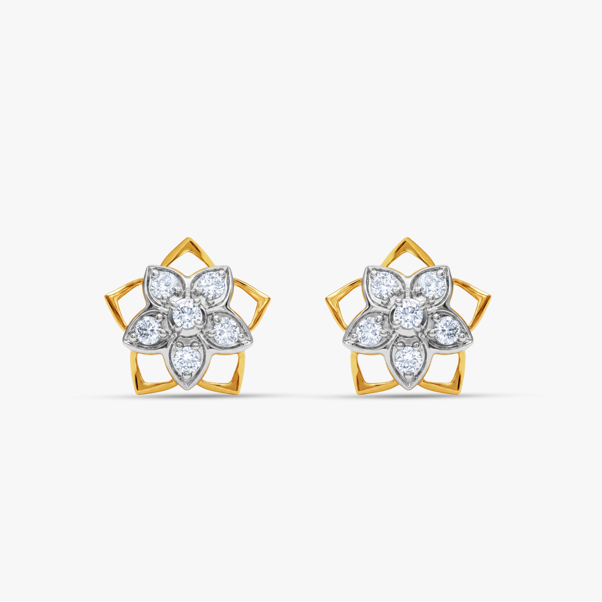 Gold Rosalie Bloom Lab Grown Diamond Earrings