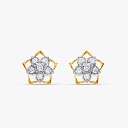 Gold Rosalie Bloom Lab Grown Diamond Earrings