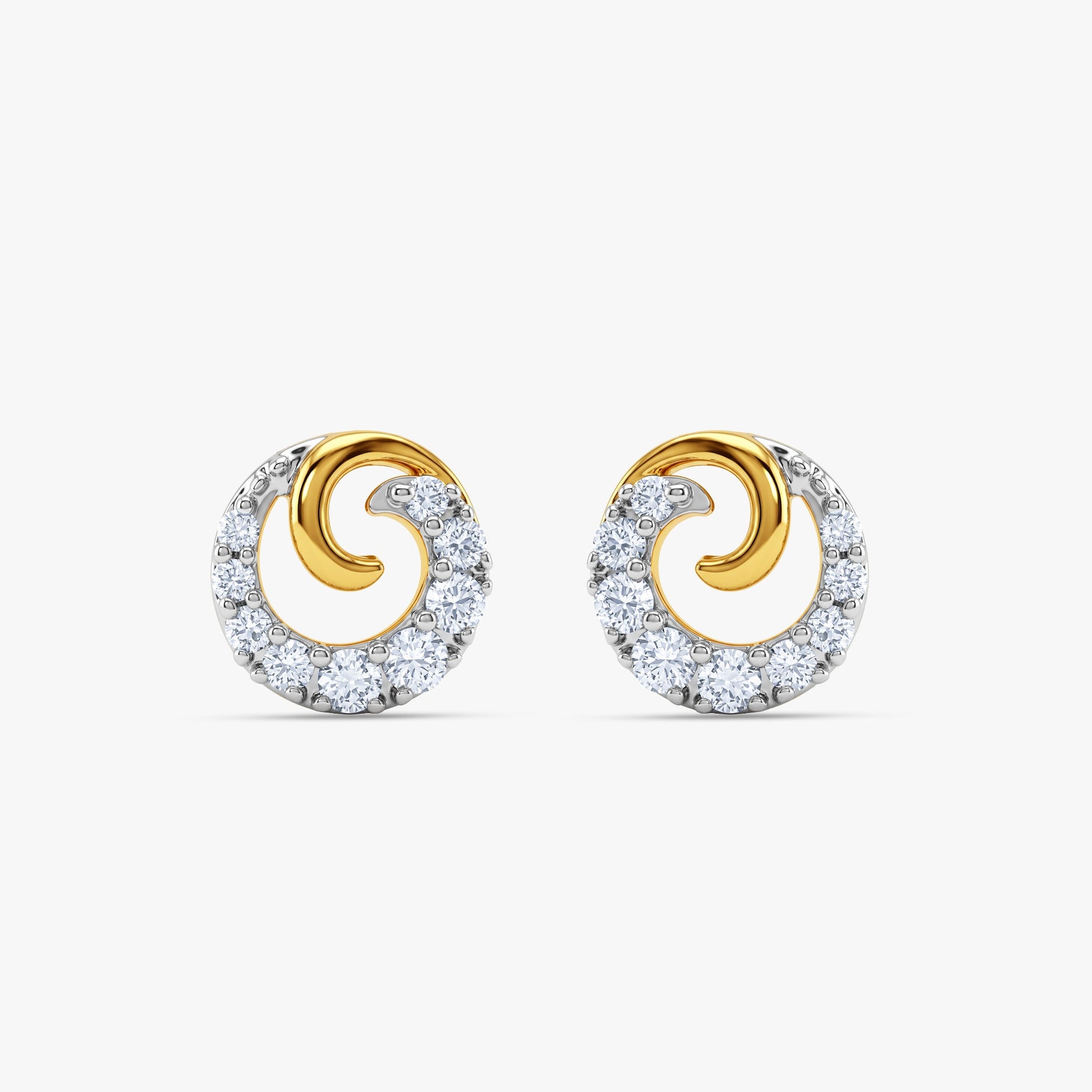 Gold Virelle Spiral Lab Grown Diamond Earrings