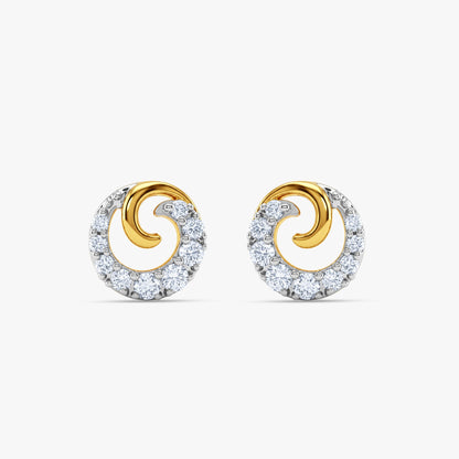 Gold Virelle Spiral Lab Grown Diamond Earrings