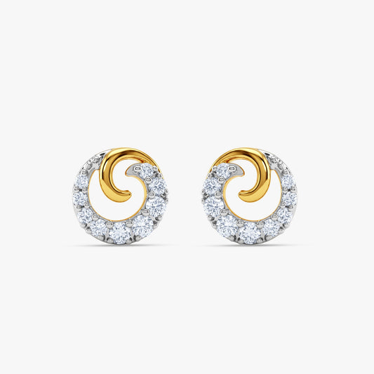 Gold Virelle Spiral Lab Grown Diamond Earrings