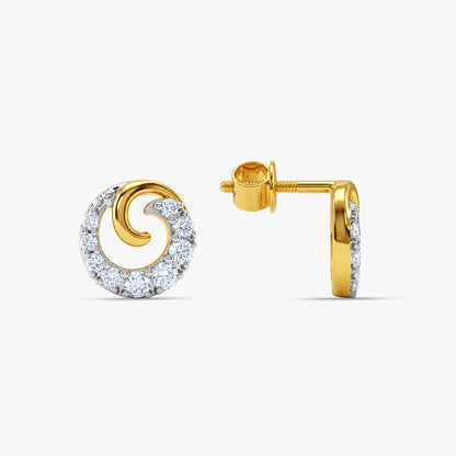 Gold Virelle Spiral Lab Grown Diamond Earrings