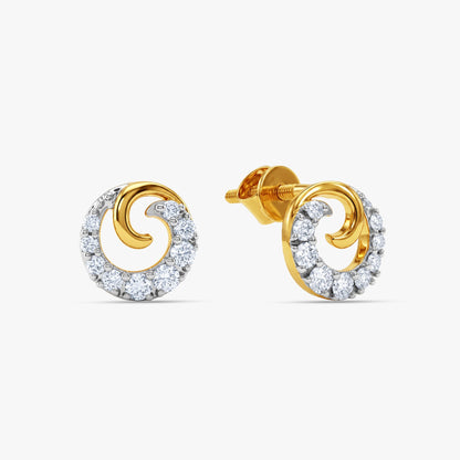 Gold Virelle Spiral Lab Grown Diamond Earrings