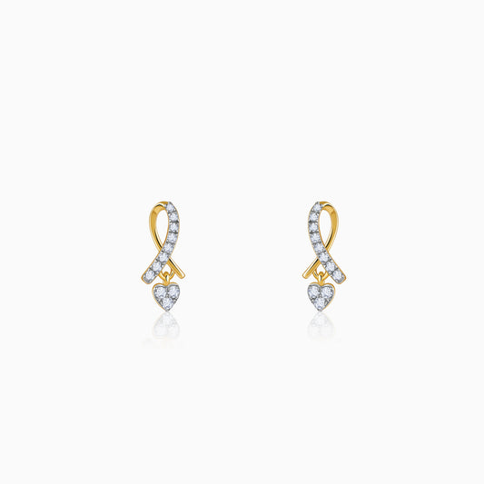 Gold Tied in Love Lab Grown Diamond Earrings