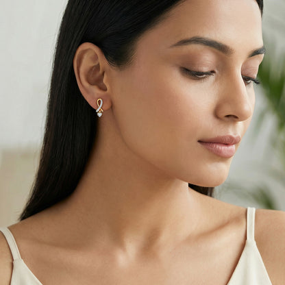 Gold Tied in Love Lab Grown Diamond Earrings